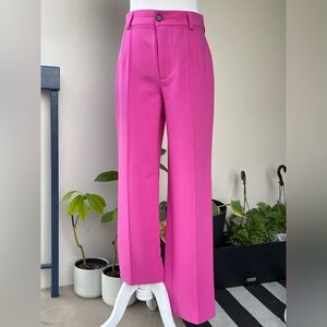Zara Elegant Women's Straight Leg Pants in Hot Pink / Bright Pink , M